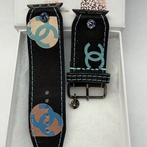 Authentic Upcycled Chanel Card Hearts Sivella Watchband by Spark’l- size 3
